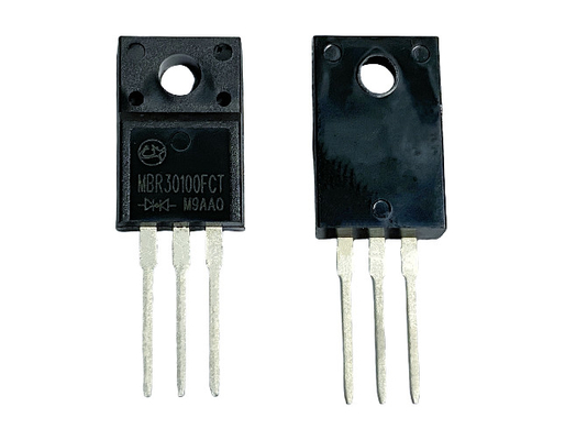 30A 100V Schottky Barrier Diode Kecepatan Switching Cepat Dan Waktu Pemulihan Reverse Rendah MBR30100FCT